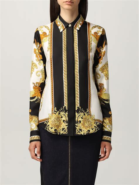 black versace dress shirt womens|Versace shirt price.